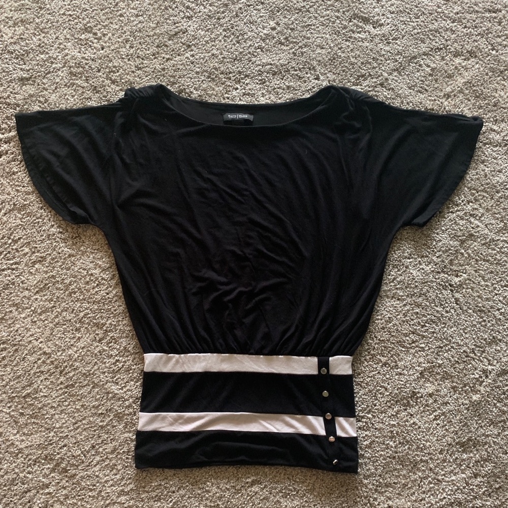 White and Black Banded Shirt